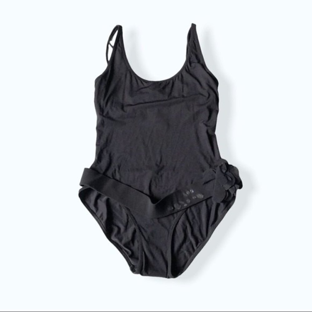 DKNY Women's Black One Piece Swimsuit with Belt